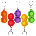 Best Selling Silicone anti stress relief Sensory Simple Dimple Fidget keychain Toy